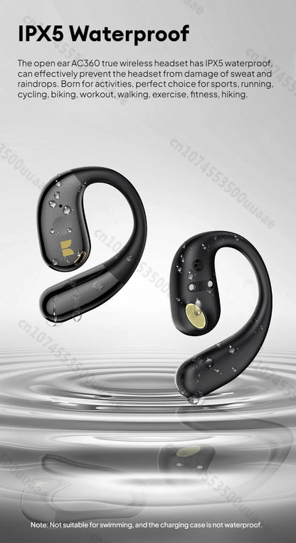 Słuchawki Monster Open Ear AC360 Air Conduction Bluetooth 5.4 Ture Wireless Earphones Stereo 360° OWS Bezprzewodowy Zestaw Słuchawkowy Sportowy