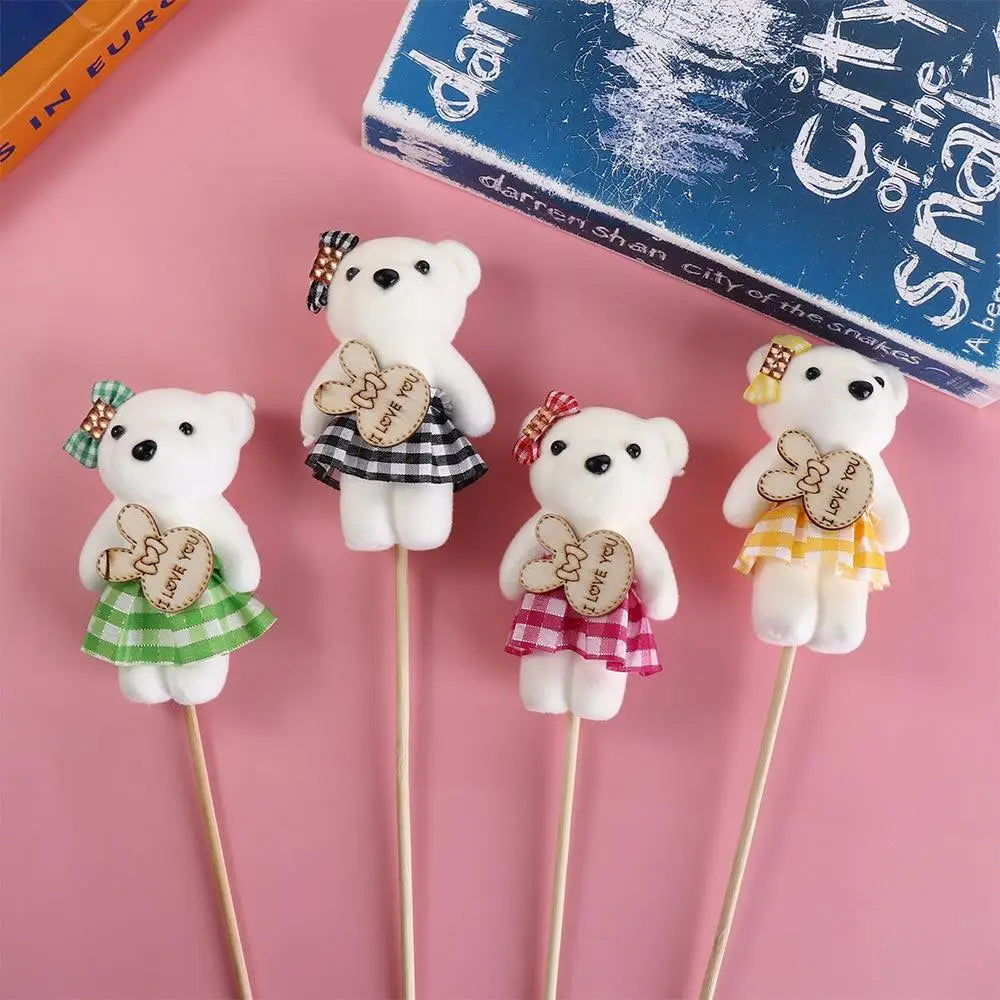 10pcs/bag Foam Bear Bear Plush Foam Toys Plush Animal Cartoon Mini Bear Flower Bouquet 10cm Plush Doll Cartoon Bouquet Doll