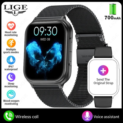 1.83" Smart Watch Sleep Heart Rate Monitor BT Call Messages Notifications Sports Fitness Tracker Watch for Women Men Android iOS