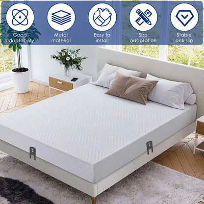 6Pcs Nonslip Mattress Gaskets for Bed Frame Metal Pad Gripper Adjustable Thick Mattress Holder Slide Stopper