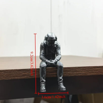 Nautical Deep Sea Diver Figurine Seated Scuba 3D Printed Diver Home Desk Statue Handicraft Ornament Ocean Theme Home Decor Gifts