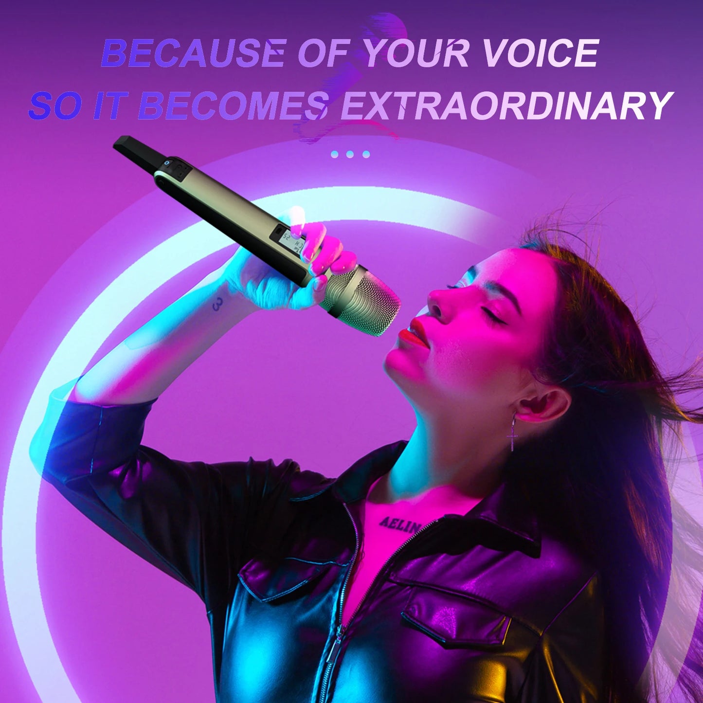 Wireless Microphone G-MARK SKM9000 Professional 2 Channels UHF Frequency Adjustable Metal Handheld Mic For Party Show Teaching