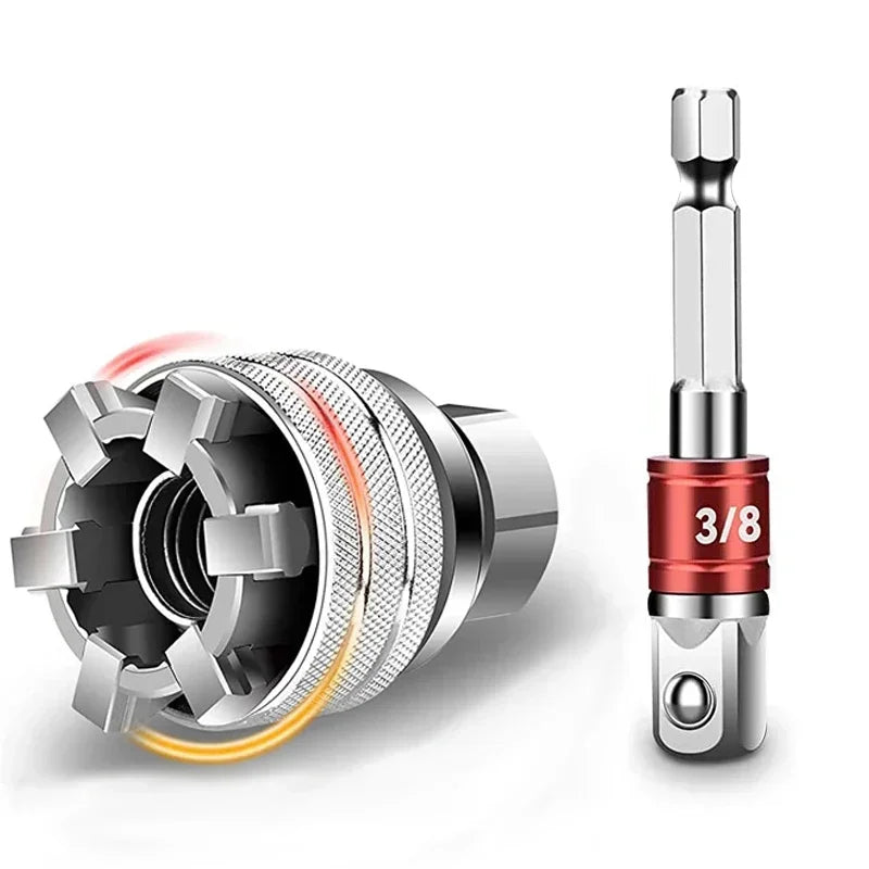 Adjustable Sleeve The Drill Magic Universal Socket Set with Connecting Rod Fits Standard 3/8-3/4'' 10-19mm Drill Adapter Sockets