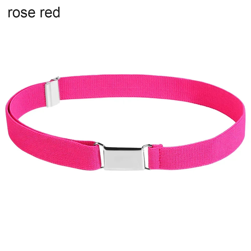 1PC Fashion Adjustable Children Elastic Belts Wide Candy Color Waist Belt Stretch Canvas Belt For Jeans Pants Kids Casual Belts