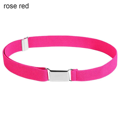 1PC Fashion Adjustable Children Elastic Belts Wide Candy Color Waist Belt Stretch Canvas Belt For Jeans Pants Kids Casual Belts