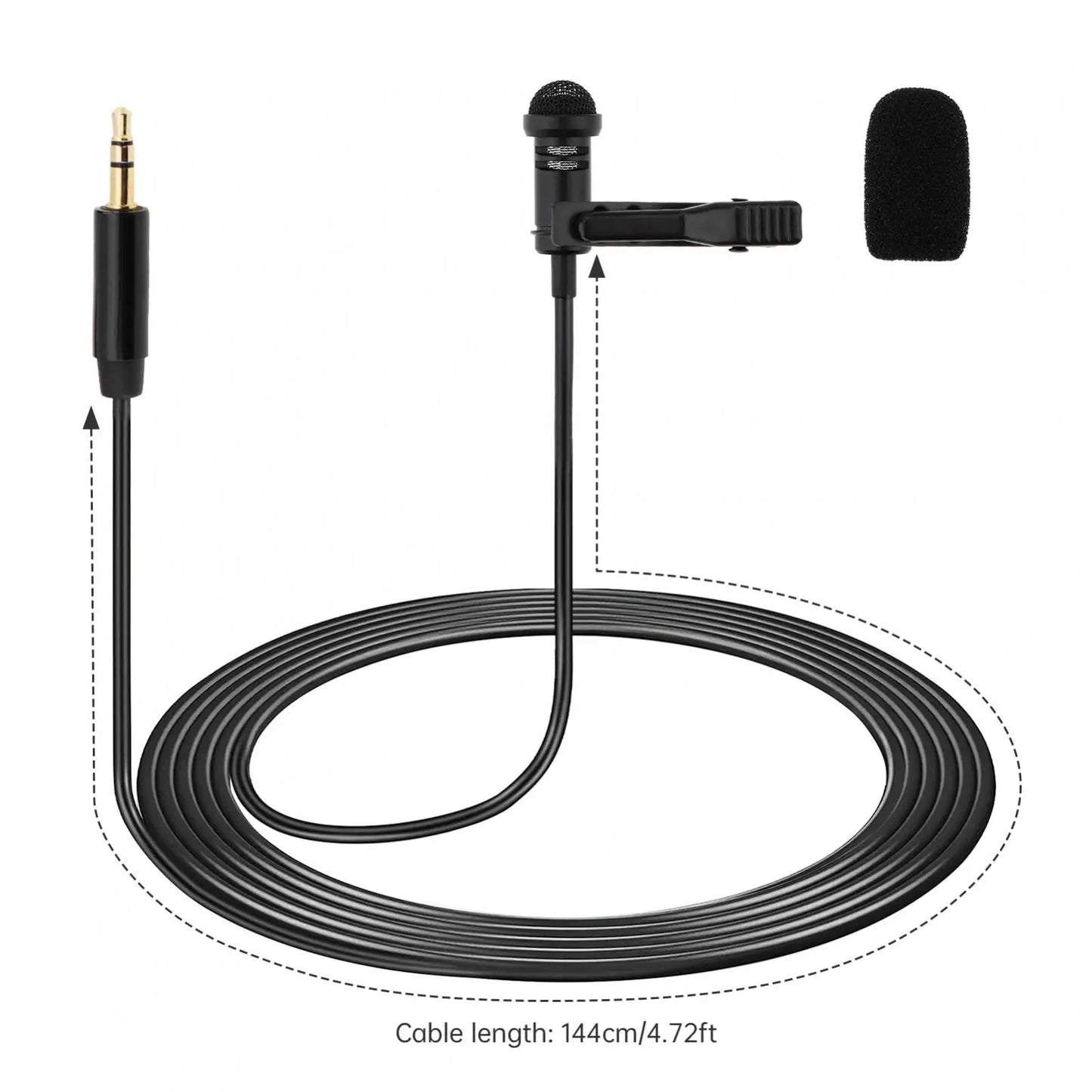 Lavalier Microphone Compatible with DJI Mic 2 & Rode Wireless Pro/Wireless GO 2 / II Transmitters - Omnidirectional Lav Lapel