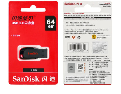 SanDisk USB Flash Drive 128GB 16GB 32GB 64GB Original HIgh Speed Pen Drive Flash Memory Stick USB2.0 U disk for PC USB Pendrive
