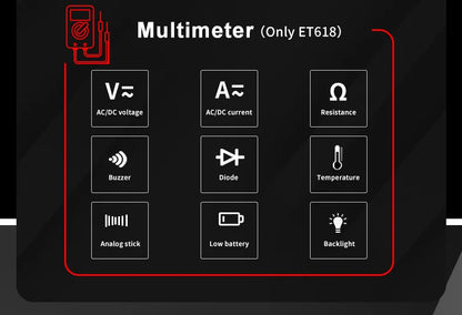 TOOLTOP Tester kabli sieciowych Multimetr Śledzenie kabli LAN Test POE Pomiar długości 400M/600M Regulowana czułość Szukacz kabli