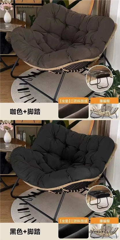 Rocking Chair Lazy Sofa Bird Nest Shaped Living Room Balcony Nap Small Apartment Rattan Woven Adult