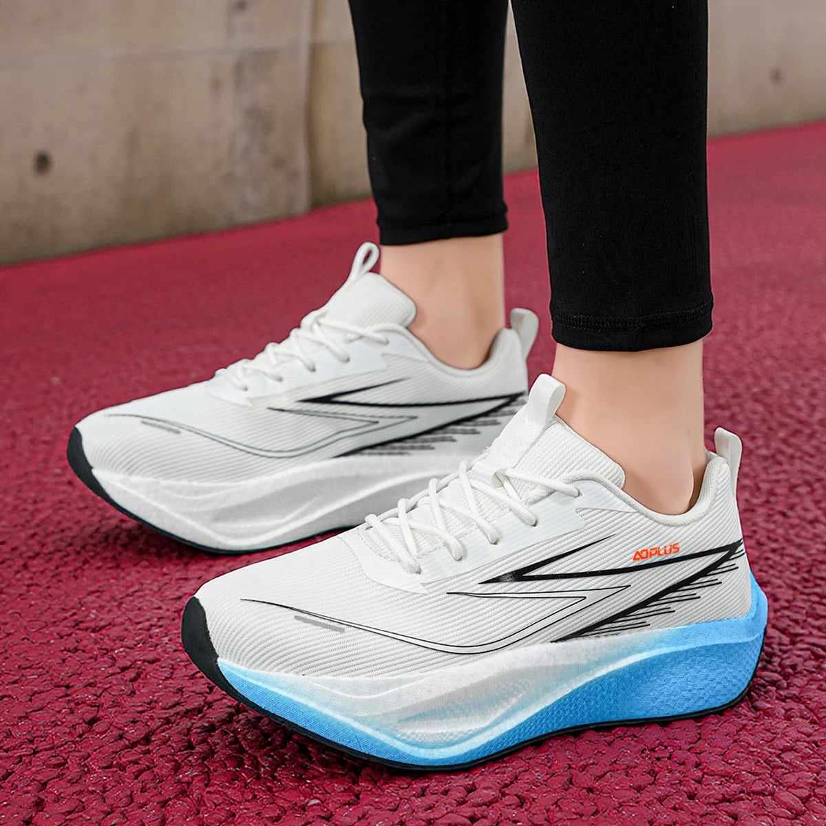 Men Running Shoes Carbon Board Marathon Sports Air Cushiion Breathable Lightweight Women's Comfortable Athletic Walking Sneakers