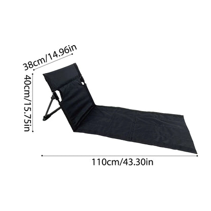 Foldable Stadium Seat Without Legs Lightweight Camping Chair with Backrest Compact Beach Lounger for Stadium Balcony