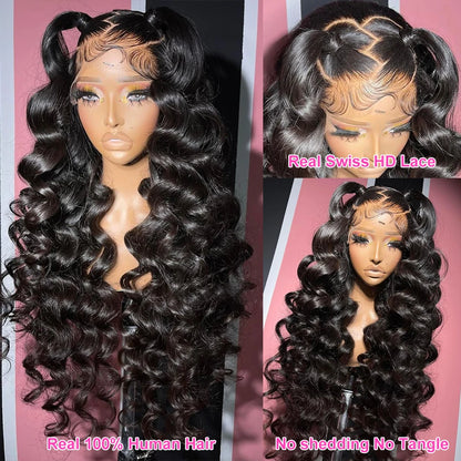 250 Density Loose Deep Wave Human Hair Wig 30 Inch HD 13x6 Lace Frontal Wig 13x4 Water Wave Curly Lace Front Wigs Preplucked
