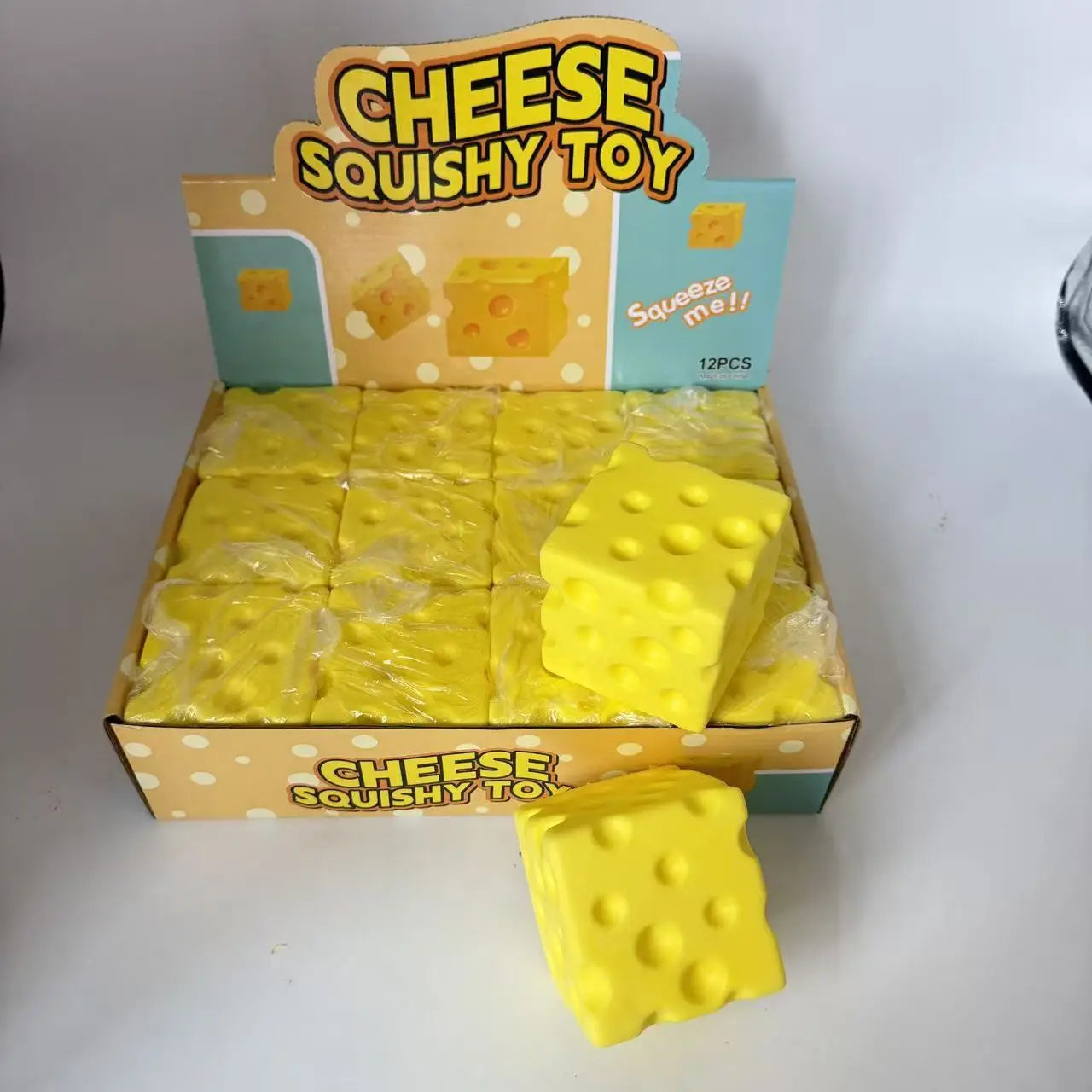 Simulated Cheese Squishy Toy, Jumbo Creative Slow Rising Cheese Block, Stress Relief Vent Toy Wholesale Toy