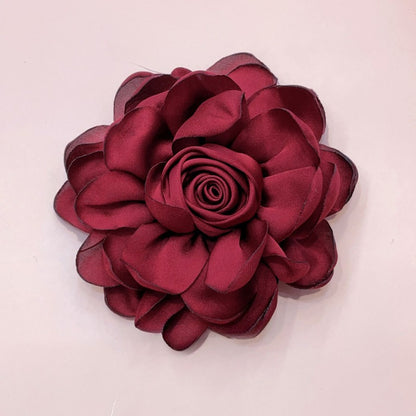 10cm Korean Fabric Rose Flower Brooches for Women Elegant Corsage Scarf Buckle Shirt Collar Pins Fashion Jewelry Wedding Brooch