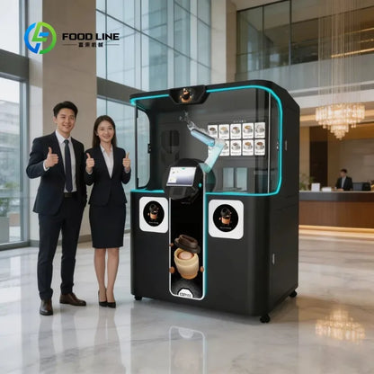 Custom AI Robotic Barista Coffee Machine, Smart AI Coffee Robot, Commercial Self Service Espresso Maker for Mall Hotel Cafe