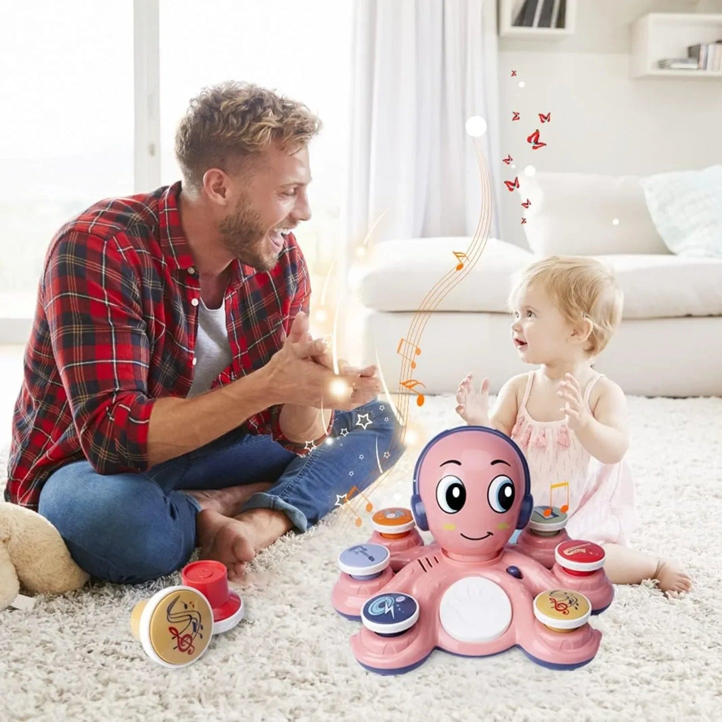 Baby Musical Toys Learning Toys for Toddlers Octopus Music Toys Preschooler Musical Educational Instruments Toy for Birthday