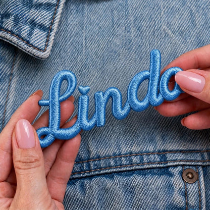 4.5cm Custom Name Embroidery Patch Sew‑on Only Personalized Name Applique for Kids Backpack Jacket Clothing DIY Decor