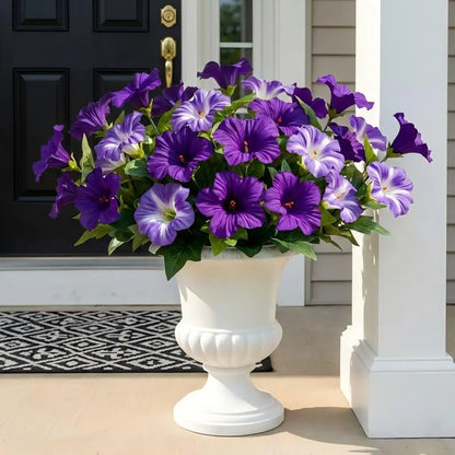 1/3/6pcs Artificial Petunia Flowers UV Resistant Silk Flower Look Real Fake Flowers for Outdoor Home Garden Balcony Decoration