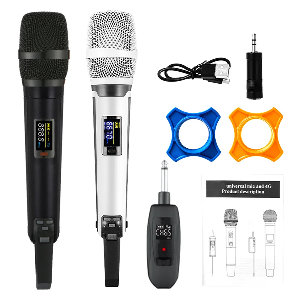 SKM9000 Professional 2 Channel Wireless Super 2.4G Karaoke Handheld Microphone for Teaching Wedding Party Show Meeting Speech