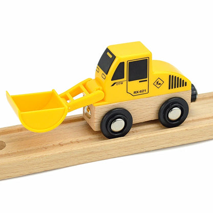 Wooden Magnetic Train Car Locomotive Toy Wood Railway Car Accessories Toys for Kids Gifts Fit Wood Biro themes Tracks