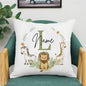 Animal with Name Pillow Case Personalized Pillow Dust Cover Bedroom Kids Wild Party Decoration Pillowcase Birthday Children Gift