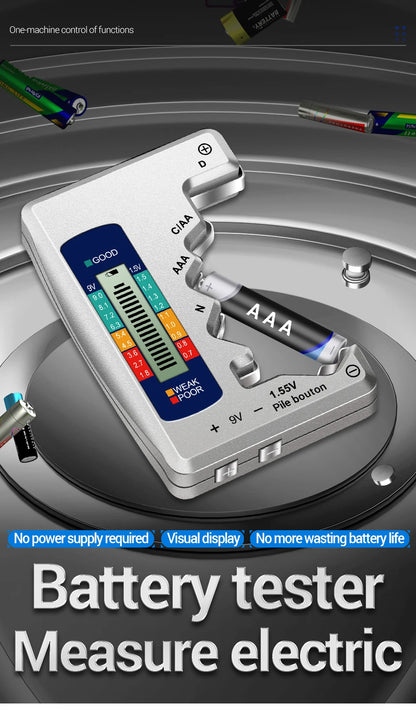 ANENG BT1688 Universal Card Battery Tester D C AA AAA N Battery Test Intuitive Detector Portable  9V 1.55V Button Cell Tools