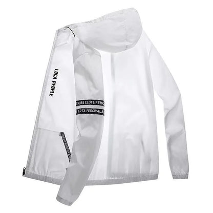 Summer Sun Protection Clothing Men's Casual Waterproof Quick-drying Bicycle Hooded Jacket Plus Size Hiking Thin Skin windbreaker