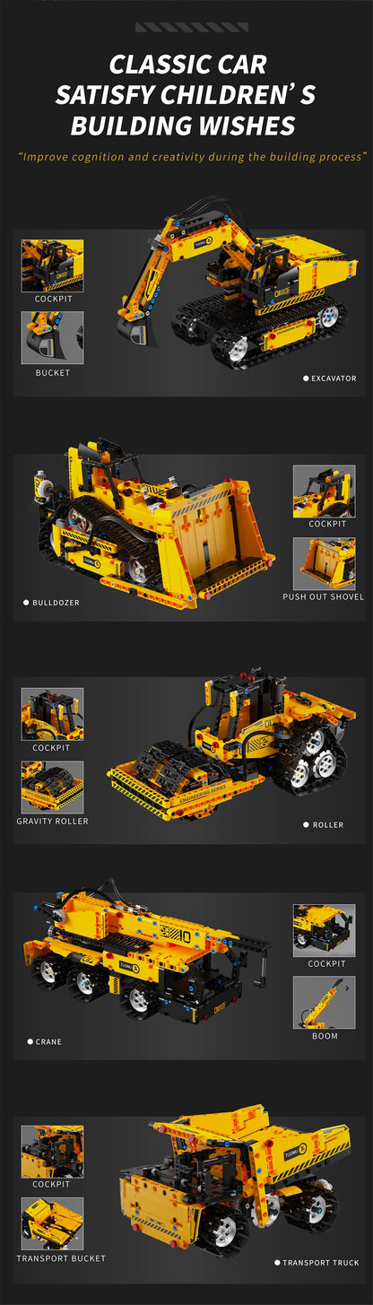 Multi-Axis mechanical Arm Programmable Building Blocks 5 in 1 robot Remote Control toys Interactive STEM Learning children gift