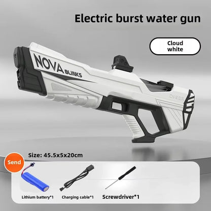 Electric continuous water gun fully automatic water absorption large capacity outdoor battles  summer water fights children toys