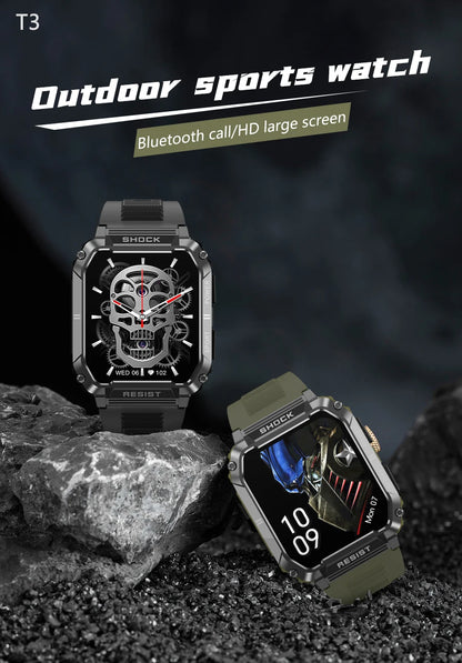 LIGE nowy wytrzymały wojskowy smartwatch z połączeniami Bluetooth dla mężczyzn 1,95" ekran HD 100+ trybów sportowych monitorowanie zdrowia Smartwatch dla Androida i iOS