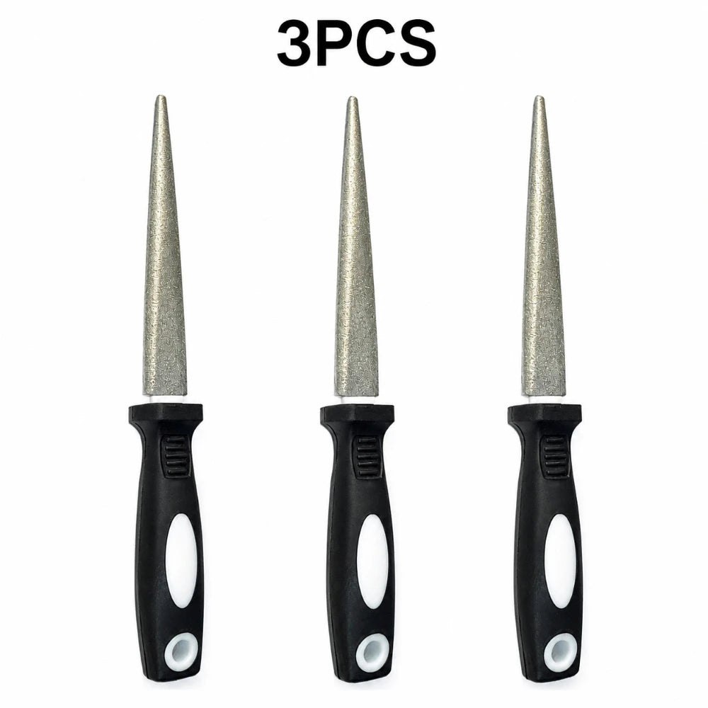 Ergonomic Handle Diamond Grinding Sharpener 1/3/5Pcs Wearproof Curved Flat Design Home Kitchen Blade Maintenance Tool