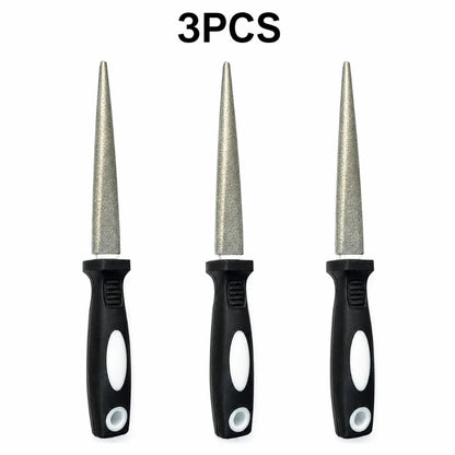 Ergonomic Handle Diamond Grinding Sharpener 1/3/5Pcs Wearproof Curved Flat Design Home Kitchen Blade Maintenance Tool