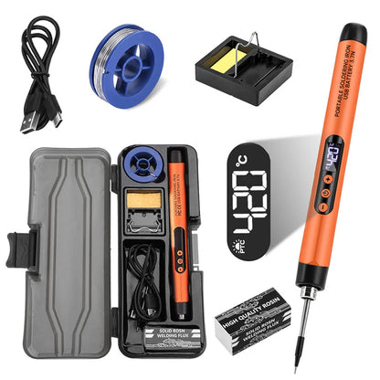 USB digital display soldering iron Type C interface mini soldering iron set 260-420 ℃ five temperature switching