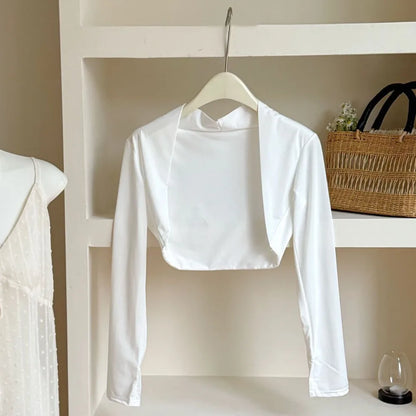 Ultra-thin Long Sleeve Crop Top Quick-Drying Anti UV Long Ice Silk Sleeves Solid Color UV Protection Sunscreen Arm Covers Girls