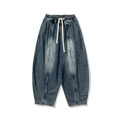Baggy Cargo Jeans Trousers New Retro Loose Denim Harem Pants High Street Straight Loose Wide Leg Jeans Cowboy Lantern Pants