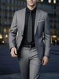 2pcs Men's All-Season Suit Set, Jacket And Trousers, Comfortable Wear for Wedding, Party And Formal Dinner