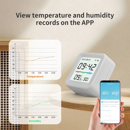 Tuya Temperature And Humidity Sensor 2.4G WiFi Smart Life App Remote Detecte Support Alexa Google Home