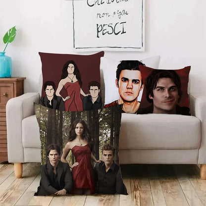 Hot American TV series Vampire Diaries Pillow Covers Sofa Decorative Home Double-sided Printing Short Plush Cute Cushion Cover
