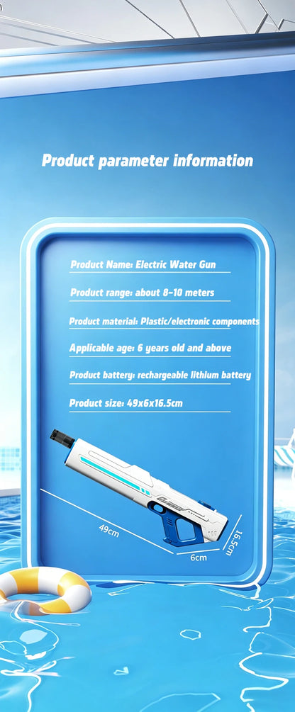 2026 New Pulse Electric Water Gun Fully Automatic Large Capacity Continuous Shooting Children's Beach Water Gun Party Toy