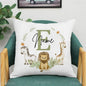 Animal with Name Pillow Case Personalized Pillow Dust Cover Bedroom Kids Wild Party Decoration Pillowcase Birthday Children Gift