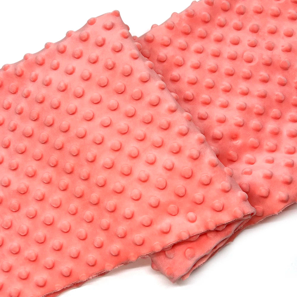 Minky Dot Fabric For Baby Comfort Blankets 1mm Pile Length Polyester Single Sided Swaddle Baby Crying Comfort Plush Fabric