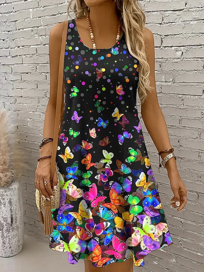 Womens A Line Dress Summer Dress Off The Shoulder Dress Vacation Vintage Daily Loose Fit Floral Graphic Tropical Sleevele U Neck
