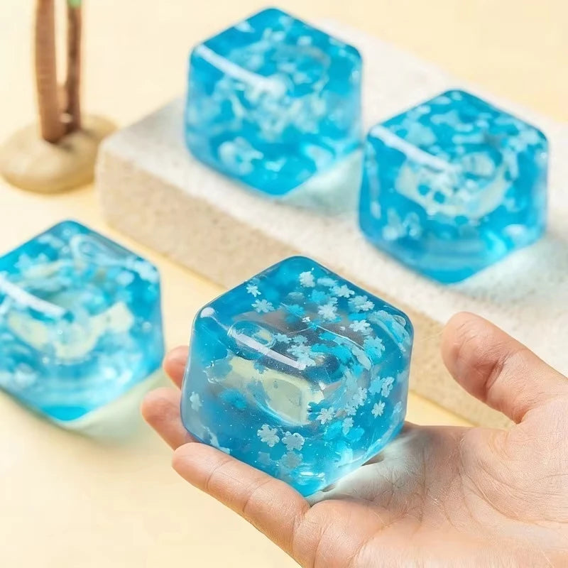 Snowflake Ice Cube Squishy Toys Small Ice Cubes Anti-Stress Colorful Squeeze Toy Super Slow Rebound for Adults Party Favors Gift