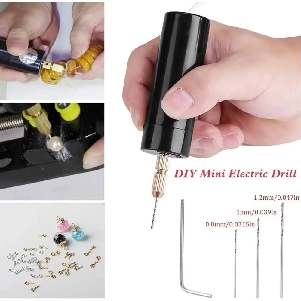 Handheld Mini Electric Drill USB DIY Tool for Epoxy Resin Jewelry Making Wood Craft Engraving Pen