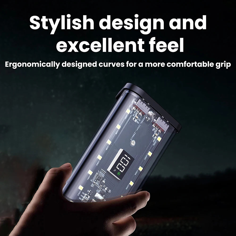 22.5W 6*18650 Power Bank Case Transparent Shell Fast Charging Holder Cases Detachable Battery Charge Storage Box Without Battery