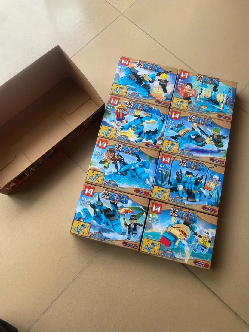 MOC One Piece Building Blocks Blind Box Luffy Kaido Dragon Bricks Model DIY Assemble Blue Dragon Figures Toy Kid Collection Gift