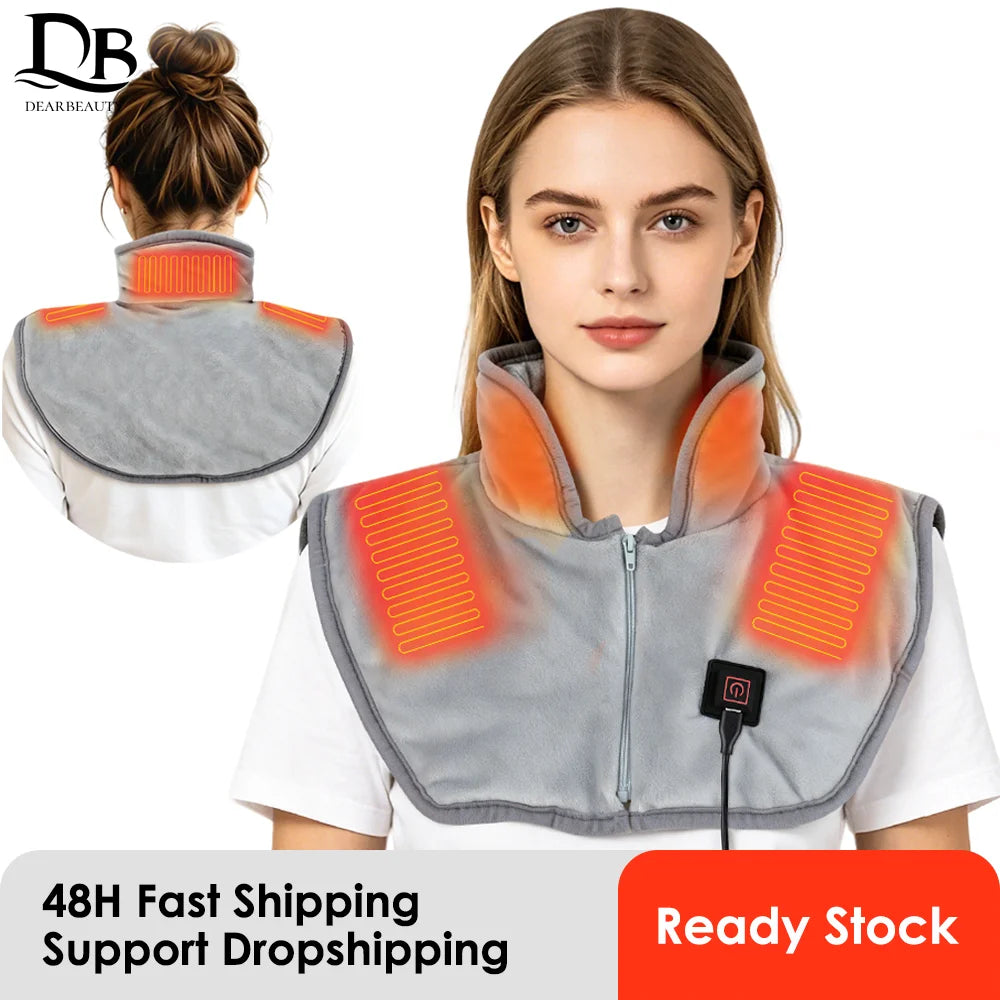 Heating Pad for Neck and Shoulders and Back Three Gear Hot Compress Cervical Shawl Warmer USB for Shoulder Neck Back Relax Brace
