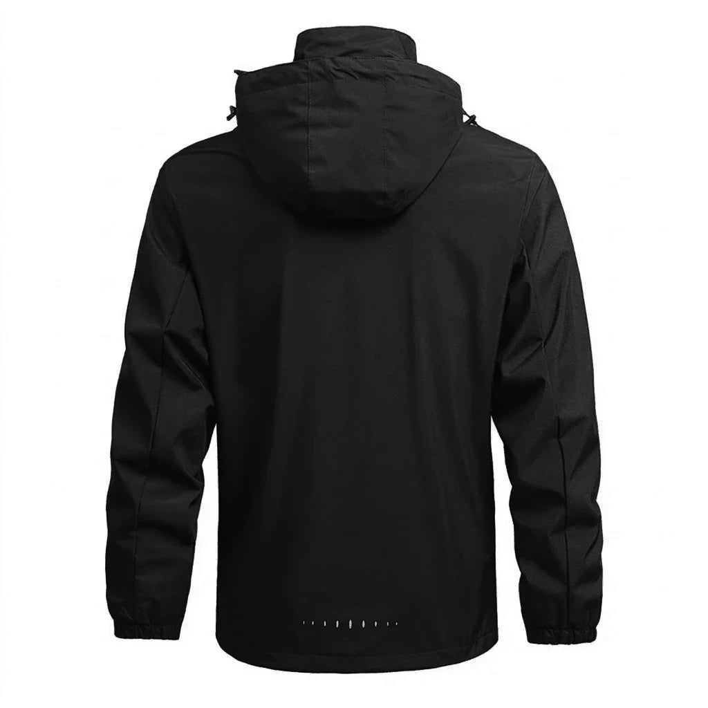 Men Lightweight Windproof Waterproof Hooded Jacket Zipper Raincoat Outdoor Hiking Cycling Climbing Work Coat Tracksuit Outerwear