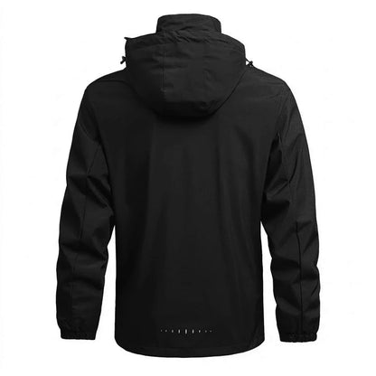 Men Lightweight Windproof Waterproof Hooded Jacket Zipper Raincoat Outdoor Hiking Cycling Climbing Work Coat Tracksuit Outerwear