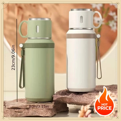 Portable Handheld Thermos Cup 600ml 24H Insulation Stainless Steel Bottle for Outdoor Sports